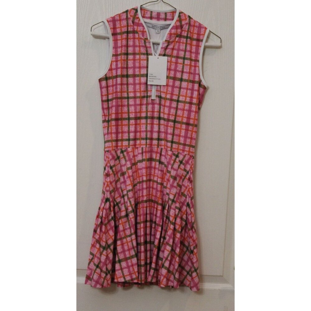 Pink Plaid Sleeveless Fit-and-Flare Dress